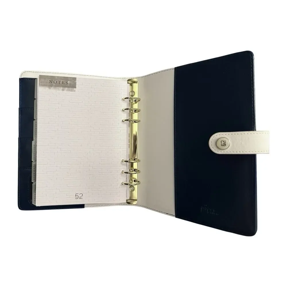 The Paper Studio Agenda 52 Navy Blue White Planner 6 Ring 7.5